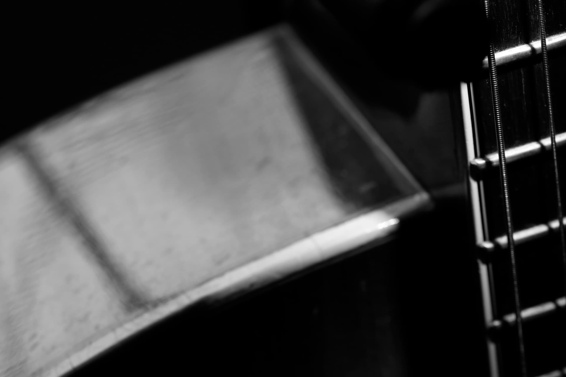 Chrome guitar pickup close-up