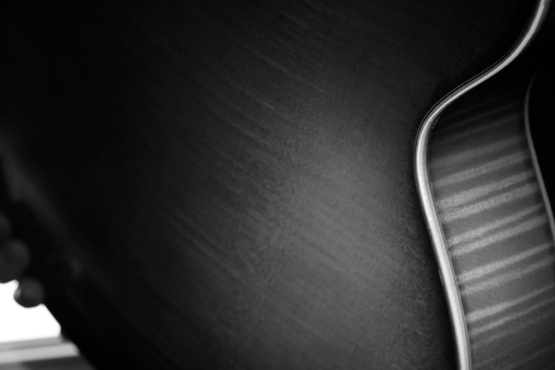 Guitar body curve showing wood grain